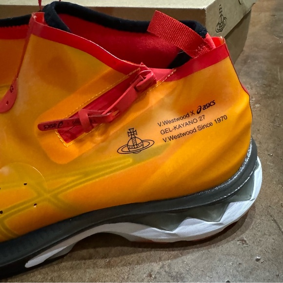 Vivienne Westwood x ASICS Gel Kayano 27 Citrus Orange black sneakers BNIB 9.5 - Picture 4 of 11
